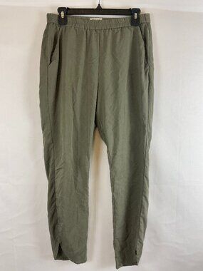 Marine Layer Allison Pant M Olive Green Elastic Waist Pockets Dolphin Hem